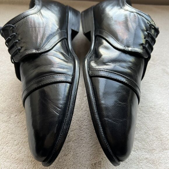 Claudio De Lorena Black Leather Cap Toe‎ Lace Up Oxford Dress Shoes EU 40 US 10 main image 4